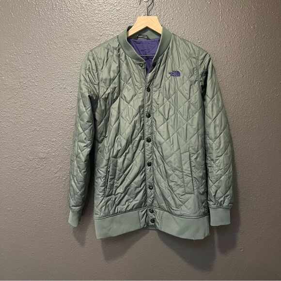 The North Face Women’s Snap Front Quilted Jacket Small Army Green - Picture 1 of 13